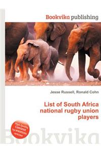 List of South Africa National Rugby Union Players