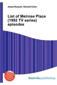 List of Melrose Place (1992 TV Series) Episodes