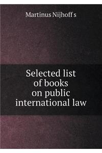 Selected List of Books on Public International Law