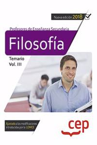 Filosofia : Profesores de Ensenanza Secundaria. Temario III