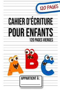 Cahier d'écriture pour enfants