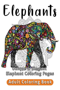 Elephants Adult Coloring Book