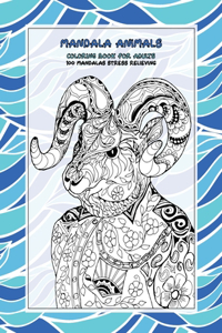 Coloring Book for Adults 100 Mandalas Stress Relieving - Mandala Animals