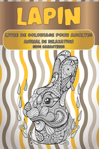 Livre de coloriage pour adultes - Gros caractères - Animal de relaxation - Lapin