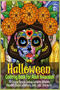 Halloween Coloring Book For Adult Relaxation