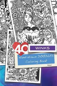40 WINKS - Hand-drawn doodles coloring book