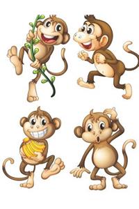 Playful Wild Monkeys Blank Lined Notebook