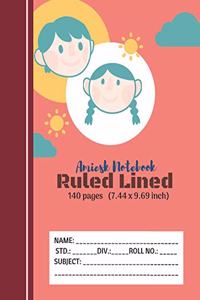 Amiesk Notebook - Ruled Lined Notebook - 140 pages (7.44 x 9.69 inch)
