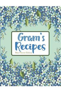 Gram's Recipes Blue Flower Edition