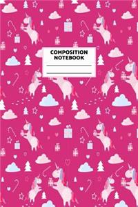 Composition Notebook: Unicorn Journal for Girls, Teen and Women Cute Matte Cover Design with Blank Lined Interior College Ruled (Great as Party Favors, Gifts, Diary, Jour