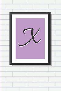 Initial X Personalized Blank Lined Journal Notebook