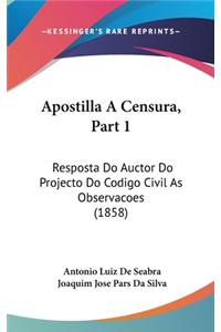 Apostilla a Censura, Part 1