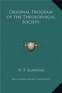 Original Program of the Theosophical Society
