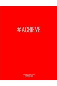 Notebook for Cornell Notes, 120 Numbered Pages, #ACHIEVE, Red Cover