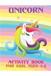 Unicorn Activity Book For Kids Ages 4-8