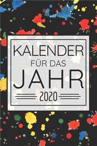 Kalender für das Jahr 2020