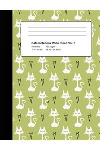 Cats Notebook Wide Ruled Vol 1