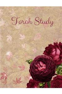 Torah Study: Notebook, Composition Book, Roses; Messianic, Hebrew Roots, Torah Observant, 150 Blank Cornell-Style Study Pages, Larger Size, 8.5" X 11"