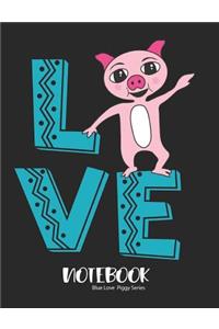 Notebook Blue Love Piggy Series