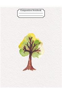 Composition Notebook Watercolor Tree Design Vol 13