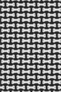 Dog Pattern - White Bones in Black