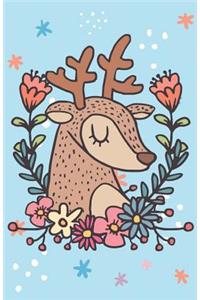 Journal Notebook For Animal Lovers - Winter Deer Blue