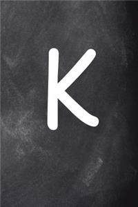 Monogram K Personalized Monogram Journal Custom Gift Idea Letter K Chalkboard