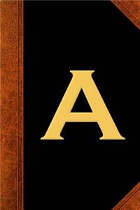 Monogram A Personalized Journal Custom Monogram Gift Idea Letter A Vintage Style