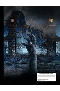 Spooky Zombie Arm in Graveyard Composition Notebook - Graph Paper - Graph Paper - 200 Pages / 100 Sheets, 9-3/4