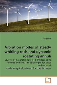 Vibration modes of steady whirling rods and dynamic roatating annuli