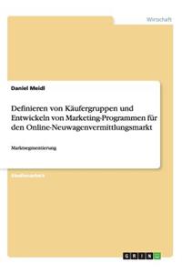 Definieren von Käufergruppen und Entwickeln von Marketing-Programmen für den Online-Neuwagenvermittlungsmarkt