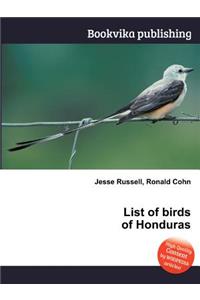 List of Birds of Honduras