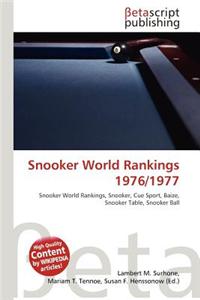 Snooker World Rankings 1976