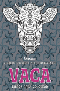 Libros para colorear - Libro de colorear para adolescentes - Animales - Vaca