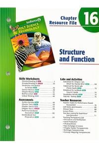 Indiana Holt Science & Technology Chapter 16 Resource File: Structure and Function: Grade 6