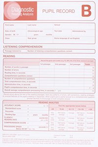 Diagnostic Reading Analysis (DRA) Pupil Record Sheet B