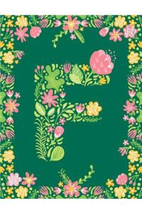 Floral Initial F Monogram Journal