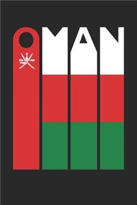 Vintage Oman Notebook - Retro Oman Planner - Omani Flag Diary - Oman Travel Journal
