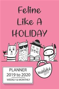 Academic Planner Pink Feline Like A Holiday Cat Design