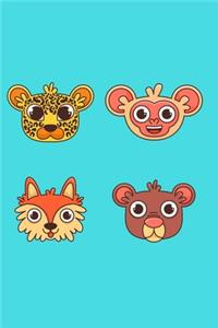 Cute Jungle Animal Pack - Blank Lined Notebook
