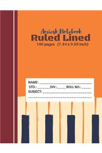 Amiesk Notebook - Ruled Lined Notebook - 140 pages (7.44 x 9.69 inch)