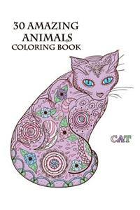 30 Amazing Animals Coloring Book