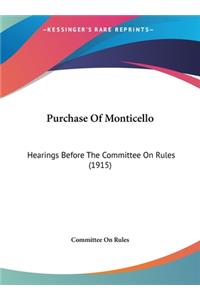 Purchase of Monticello