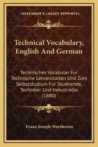 Technical Vocabulary, English and German