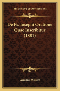De Ps. Iosephi Oratione Quae Inscribitur (1881)