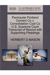 Peninsular Portland Cement Co V. Consolidation Coal Co U.S. Supreme Court Transcript of Record with Supporting Pleadings