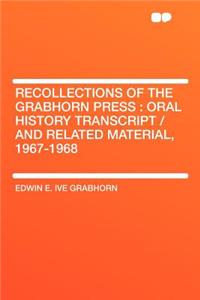 Recollections of the Grabhorn Press