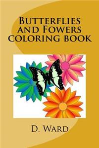 Butterflies and Fowers coloring book