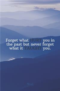 Forget what HURT you in the past but never forget what it TAUGHT you.