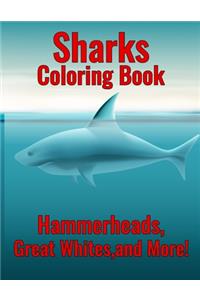 Shark coloring book hammerheads, great, and more!